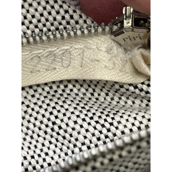 Hermès Canvas Fourre Tout MM Tote Bag Gray Stripe Web Handles Large Authentic - Picture 7 of 16